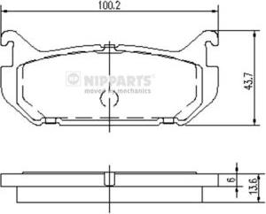 Nipparts J3613007 - Тормозные колодки, дисковые, комплект autospares.lv