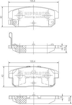 Nipparts J3613018 - Тормозные колодки, дисковые, комплект autospares.lv