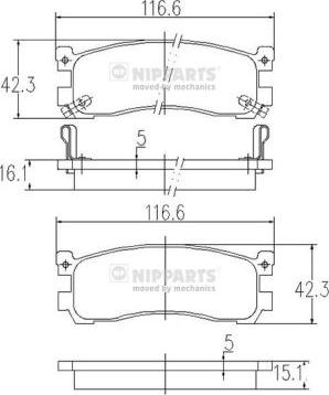 Nipparts J3613013 - Тормозные колодки, дисковые, комплект autospares.lv