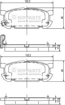 Nipparts J3613020 - Тормозные колодки, дисковые, комплект autospares.lv