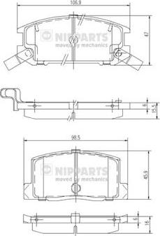 Nipparts J3612009 - Тормозные колодки, дисковые, комплект autospares.lv