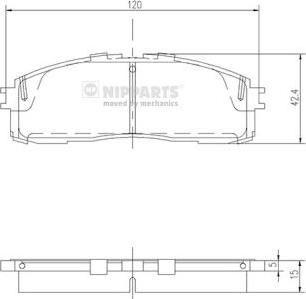 Nipparts J3612006 - Тормозные колодки, дисковые, комплект autospares.lv