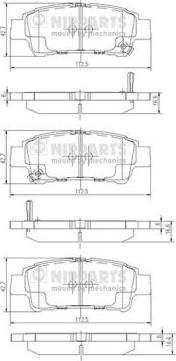 Nipparts J3612019 - Тормозные колодки, дисковые, комплект autospares.lv