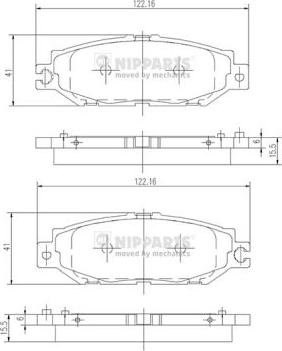 Nipparts J3612014 - Тормозные колодки, дисковые, комплект autospares.lv