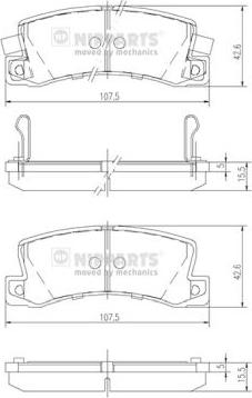 Nipparts J3612013 - Тормозные колодки, дисковые, комплект autospares.lv