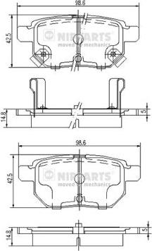 Nipparts J3612034 - Тормозные колодки, дисковые, комплект autospares.lv