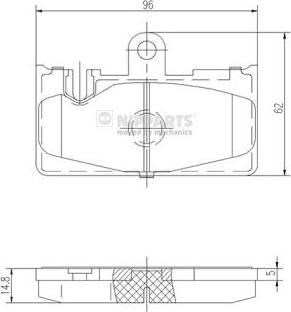 Nipparts J3612029 - Тормозные колодки, дисковые, комплект autospares.lv