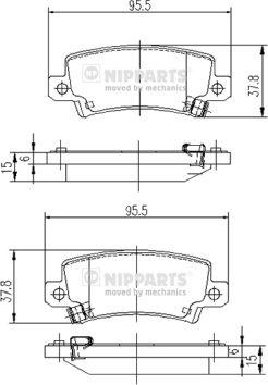 Nipparts J3612025 - Тормозные колодки, дисковые, комплект autospares.lv