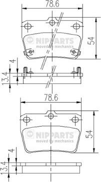 Nipparts J3612020 - Тормозные колодки, дисковые, комплект autospares.lv