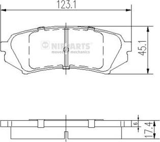 Nipparts J3612022 - Тормозные колодки, дисковые, комплект autospares.lv