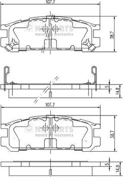 Nipparts J3617001 - Тормозные колодки, дисковые, комплект autospares.lv