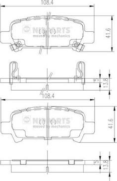 Nipparts J3617002 - Тормозные колодки, дисковые, комплект autospares.lv