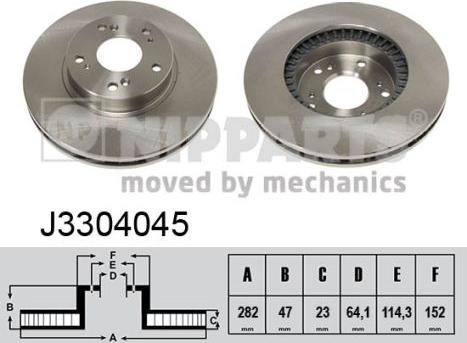 Nipparts J3304045 - Тормозной диск autospares.lv