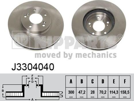 Nipparts J3304040 - Тормозной диск autospares.lv