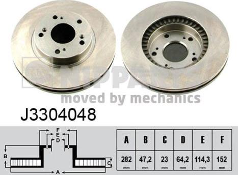 Nipparts J3304048 - Тормозной диск autospares.lv