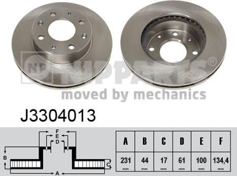 Nipparts J3304013 - Тормозной диск autospares.lv