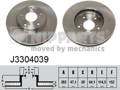 Nipparts J3304039 - Тормозной диск autospares.lv