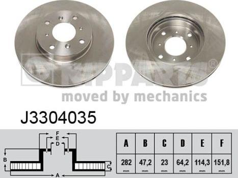 Nipparts J3304035 - Тормозной диск autospares.lv