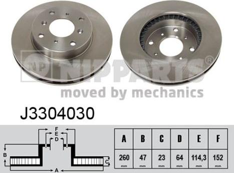 Nipparts J3304030 - Тормозной диск autospares.lv