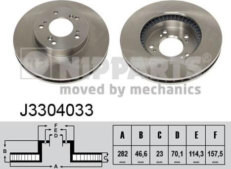 Nipparts J3304033 - Тормозной диск autospares.lv