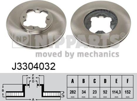 Nipparts J3304032 - Тормозной диск autospares.lv