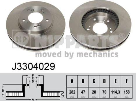 Nipparts J3304029 - Тормозной диск autospares.lv