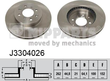 Nipparts J3304026 - Тормозной диск autospares.lv