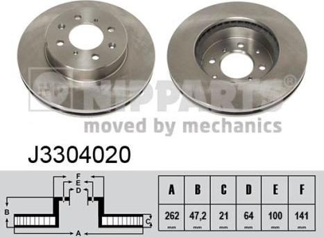 Nipparts J3304020 - Тормозной диск autospares.lv