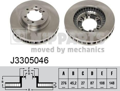 Nipparts J3305046 - Тормозной диск autospares.lv