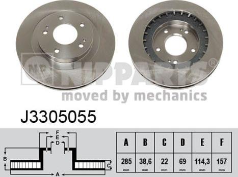 Nipparts J3305055 - Тормозной диск autospares.lv