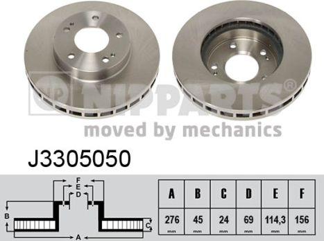 Nipparts J3305050 - Тормозной диск autospares.lv