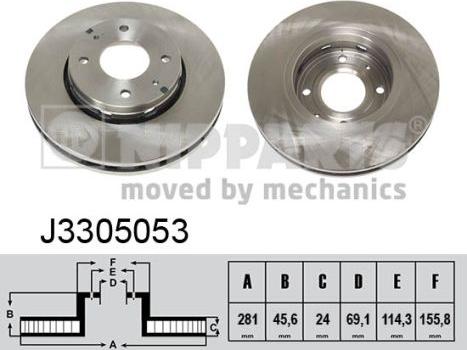 Nipparts J3305053 - Тормозной диск autospares.lv