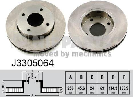 Nipparts J3305064 - Тормозной диск autospares.lv