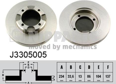 Nipparts J3305005 - Тормозной диск autospares.lv