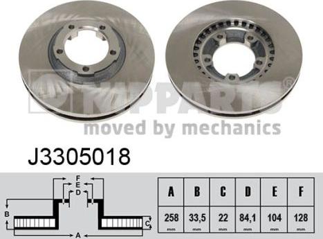 Nipparts J3305018 - Тормозной диск autospares.lv