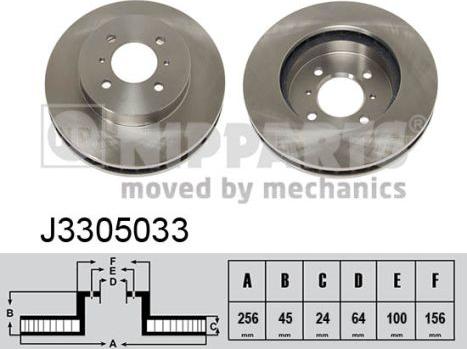 Nipparts J3305033 - Тормозной диск autospares.lv