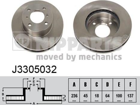 Nipparts J3305032 - Тормозной диск autospares.lv