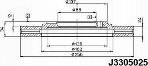 Nipparts J3305025 - Тормозной диск autospares.lv