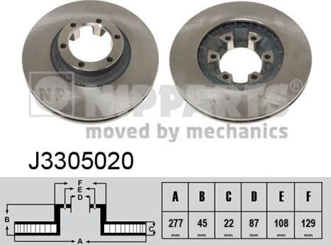 Nipparts J3305020 - Тормозной диск autospares.lv