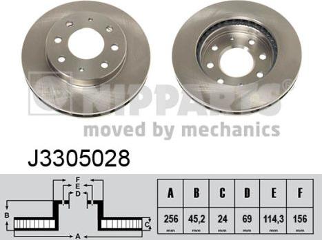 Nipparts J3305028 - Тормозной диск autospares.lv