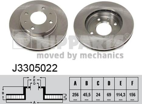 Nipparts J3305022 - Тормозной диск autospares.lv