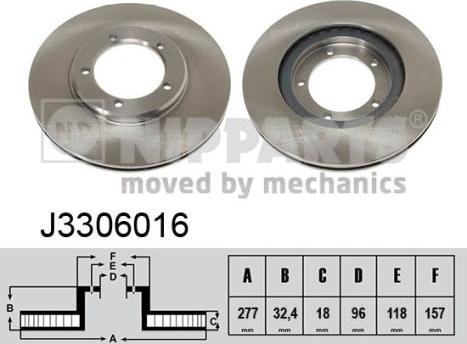 Nipparts J3306016 - Тормозной диск autospares.lv