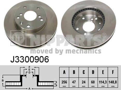 Nipparts J3300906 - Тормозной диск autospares.lv