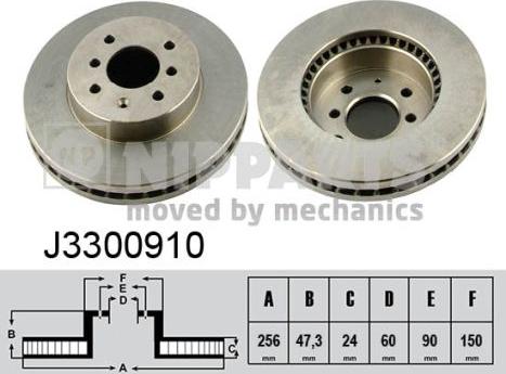 Nipparts J3300910 - Тормозной диск autospares.lv