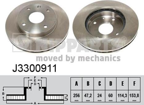 Nipparts J3300911 - Тормозной диск autospares.lv