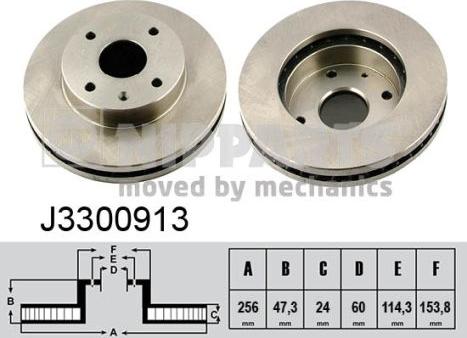 Nipparts J3300913 - Тормозной диск autospares.lv