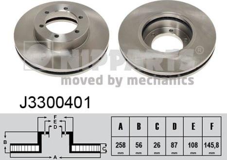 Nipparts J3300401 - Тормозной диск autospares.lv