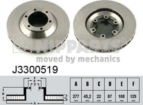 Nipparts J3300519 - Тормозной диск autospares.lv