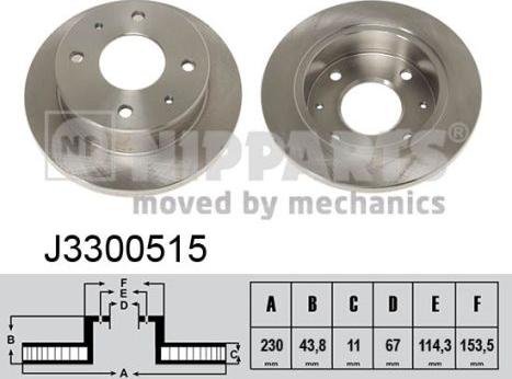 Nipparts J3300515 - Тормозной диск autospares.lv