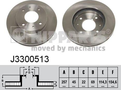 Nipparts J3300513 - Тормозной диск autospares.lv